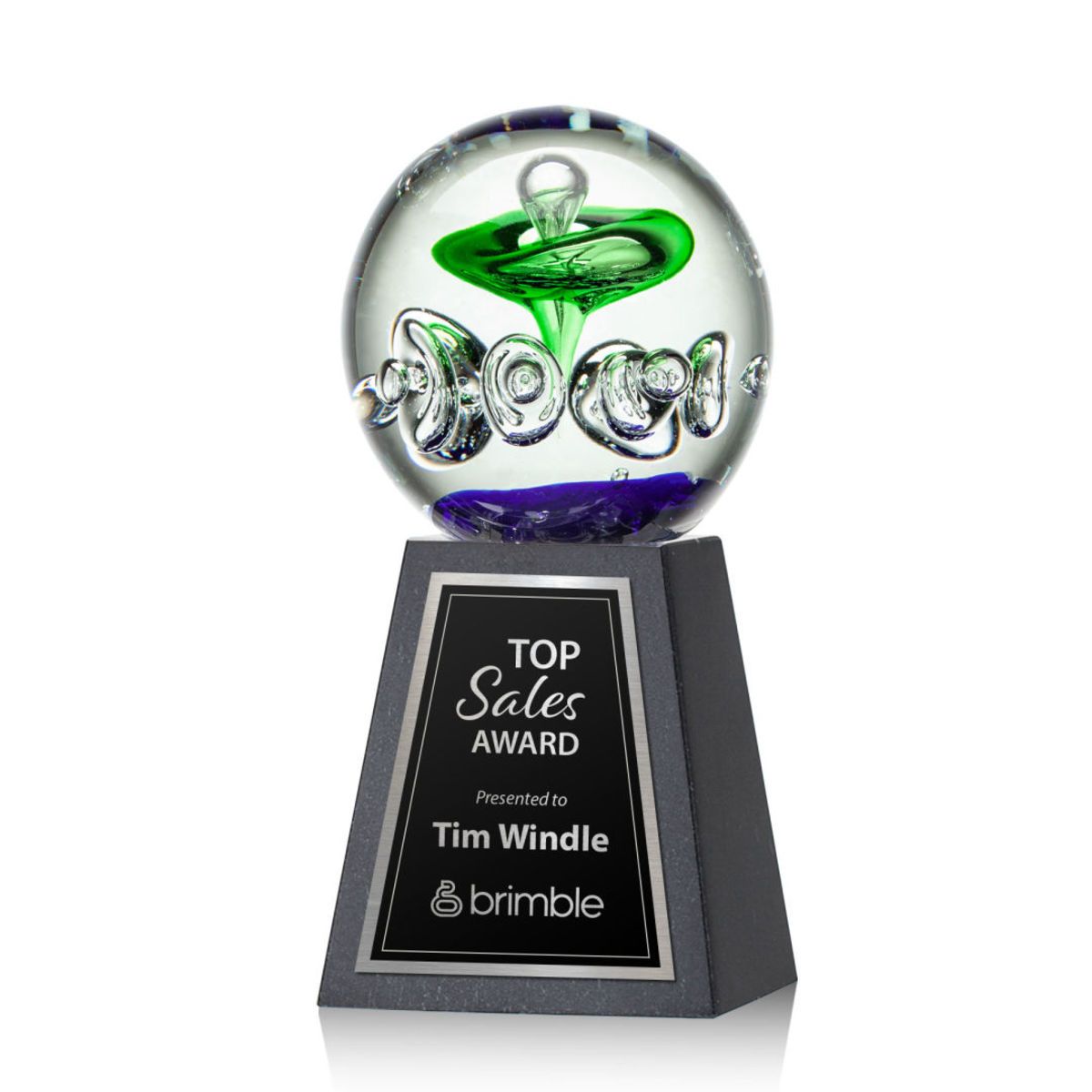 Aquarius Award on Tall Marble Base