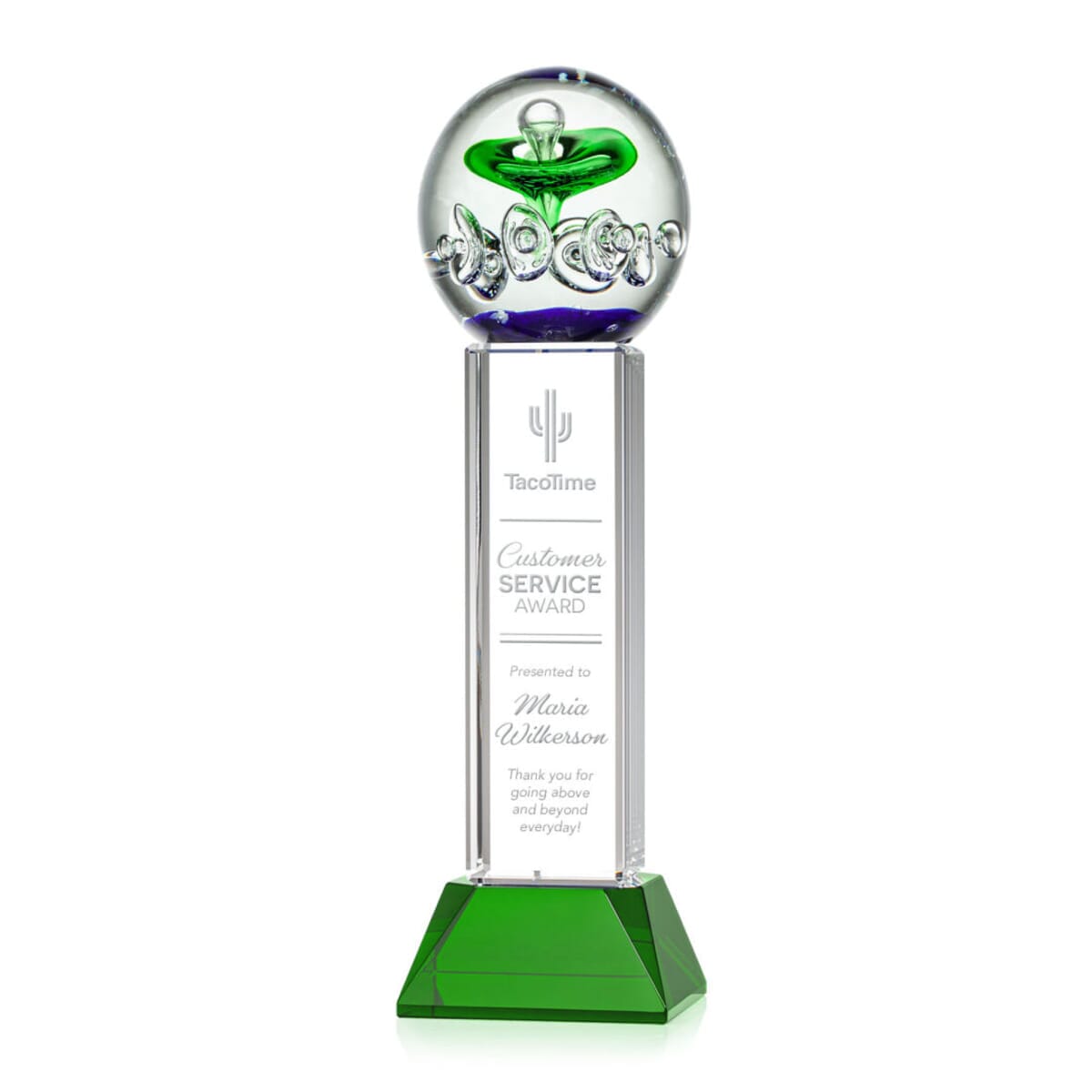 Aquarius Award on Stowe Base - Green
