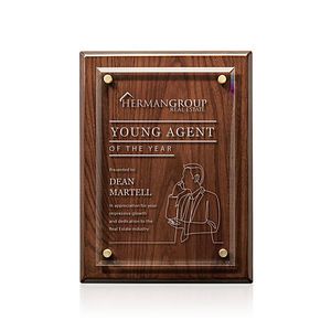 Caledon Plaque - Walnut/Gold