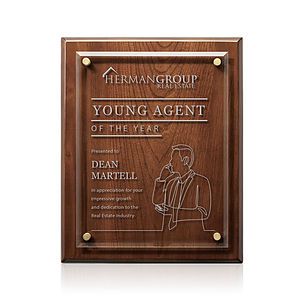 Caledon Plaque - Walnut/Gold