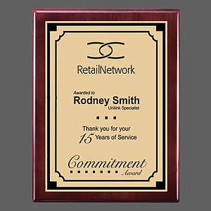 Oakleigh/Everett Plaque - Rosewood/Satin Gold