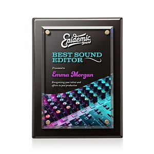 Caledon VividPrint™ Plaque - Black/Gold