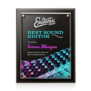 Caledon VividPrint™ Plaque - Black/Gold