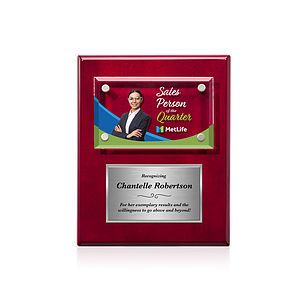 Gossamer VividPrint™ Plaque - Rosewood/Silver