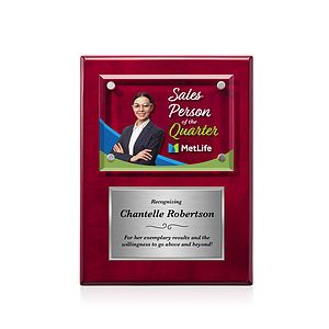 Gossamer VividPrint™ Plaque - Rosewood/Silver