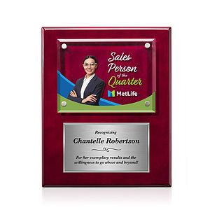 Gossamer VividPrint™ Plaque - Rosewood/Silver