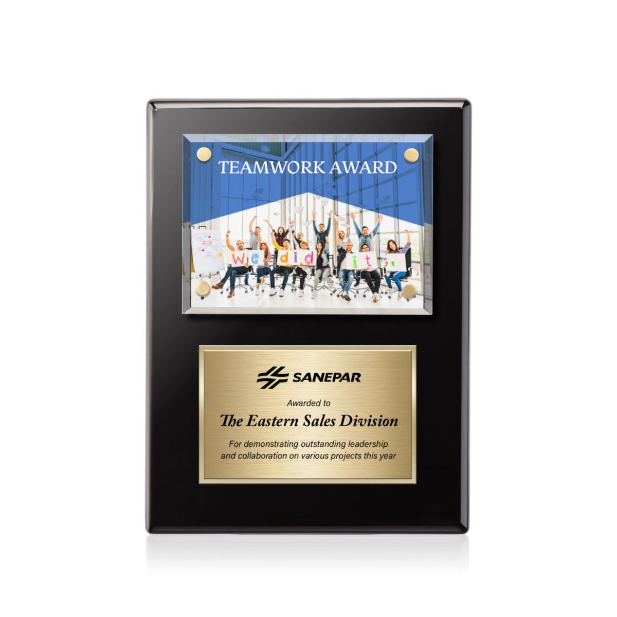 Gossamer VividPrint™ Plaque - Black/Gold