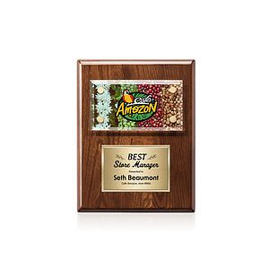 Gossamer VividPrint™ Plaque - Walnut/Gold