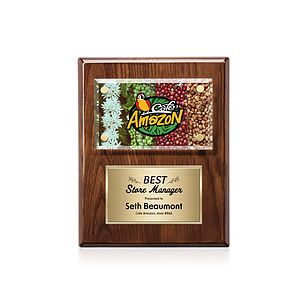 Gossamer VividPrint™ Plaque - Walnut/Gold