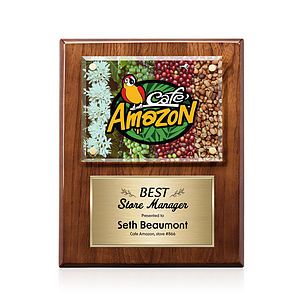 Gossamer VividPrint™ Plaque - Walnut/Gold