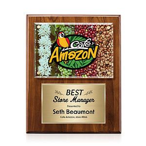Gossamer VividPrint™ Plaque - Walnut/Gold
