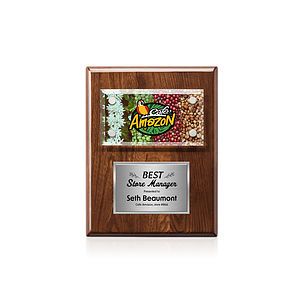 Gossamer VividPrint™ Plaque - Walnut/Silver