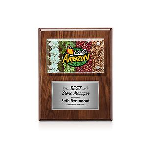 Gossamer VividPrint™ Plaque - Walnut/Silver