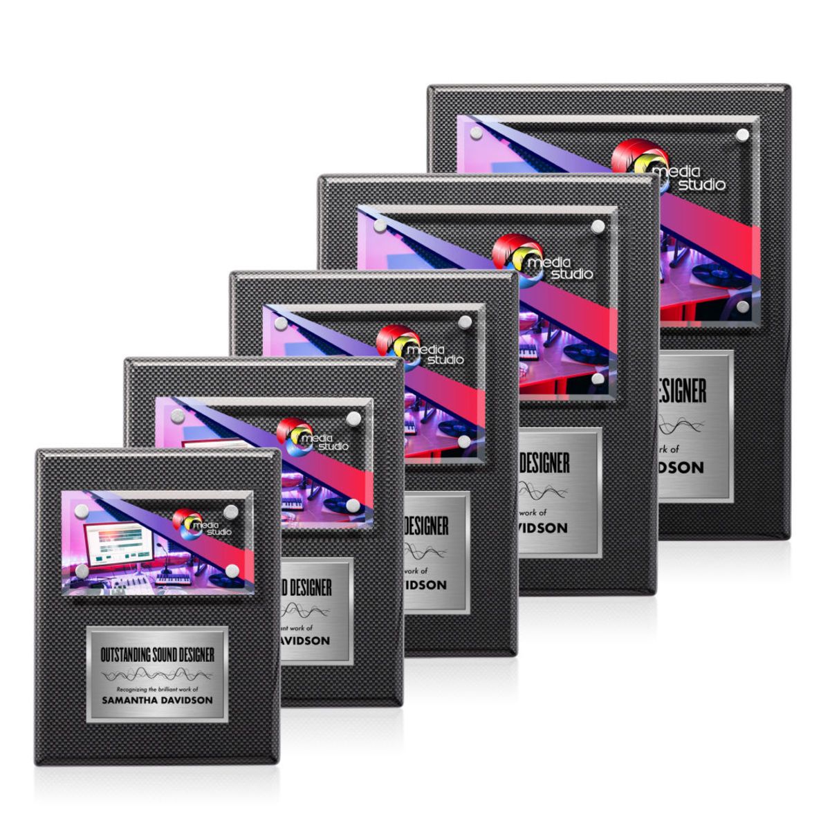 Gossamer VividPrint™ Plaque -  Carbon Fibre/Silver