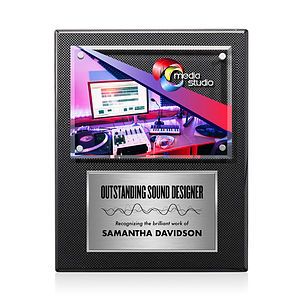Gossamer VividPrint™ Plaque -  Carbon Fibre/Silver
