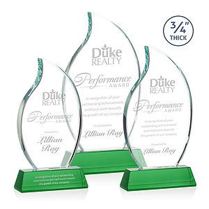 Croydon Flame Award on Newhaven Base - Green