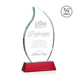 Croydon Flame Award on Newhaven Base - Red