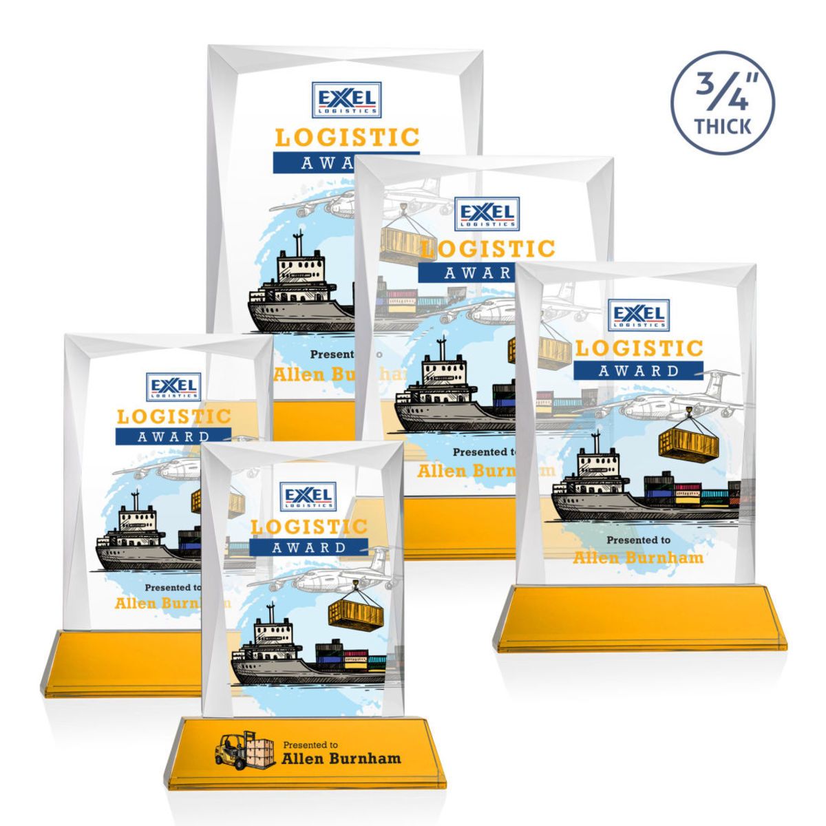 Messina VividPrint™ Award on Newhaven Base - Amber