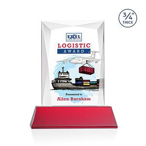 Messina VividPrint™ Award on Newhaven Base - Red