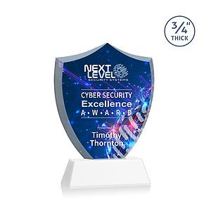 Scudo Shield VividPrint™ Award on Newhaven - White