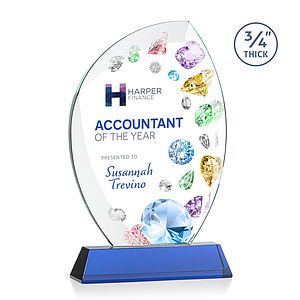 Wichita VividPrint™ Award on Newhaven Base - Blue