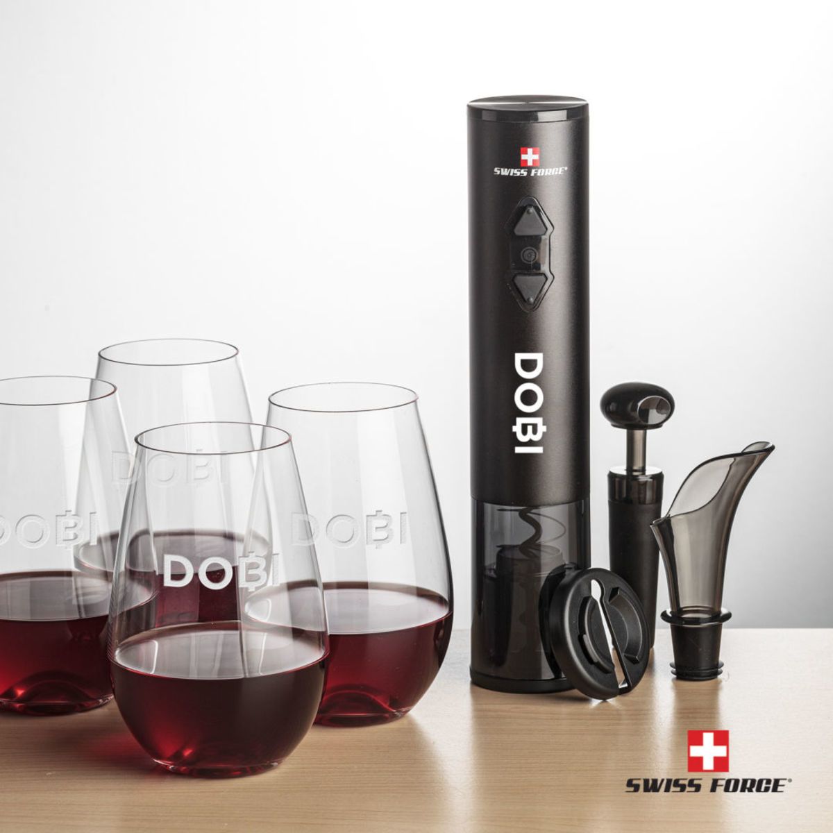 Swiss Force® Opener Set & Boston Stemless Wine