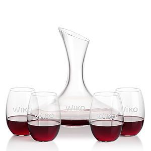 Madagascar Carafe & Carlita Stemless Wine