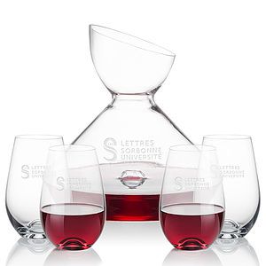 Woodbury Carafe & Boston Stemless Wine