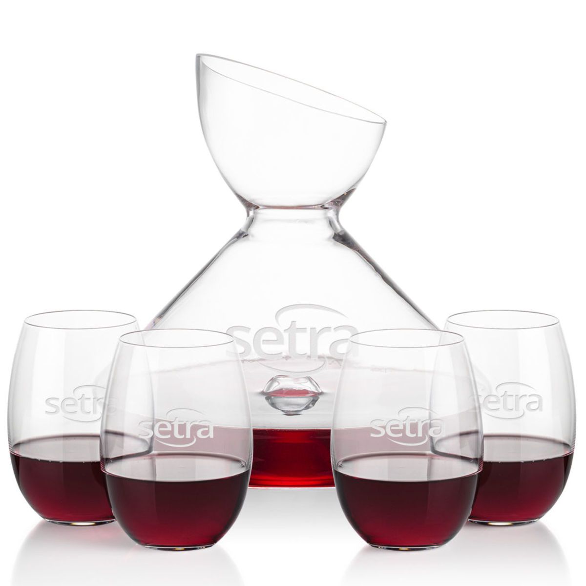 Woodbury Carafe & Carlita Stemless Wine