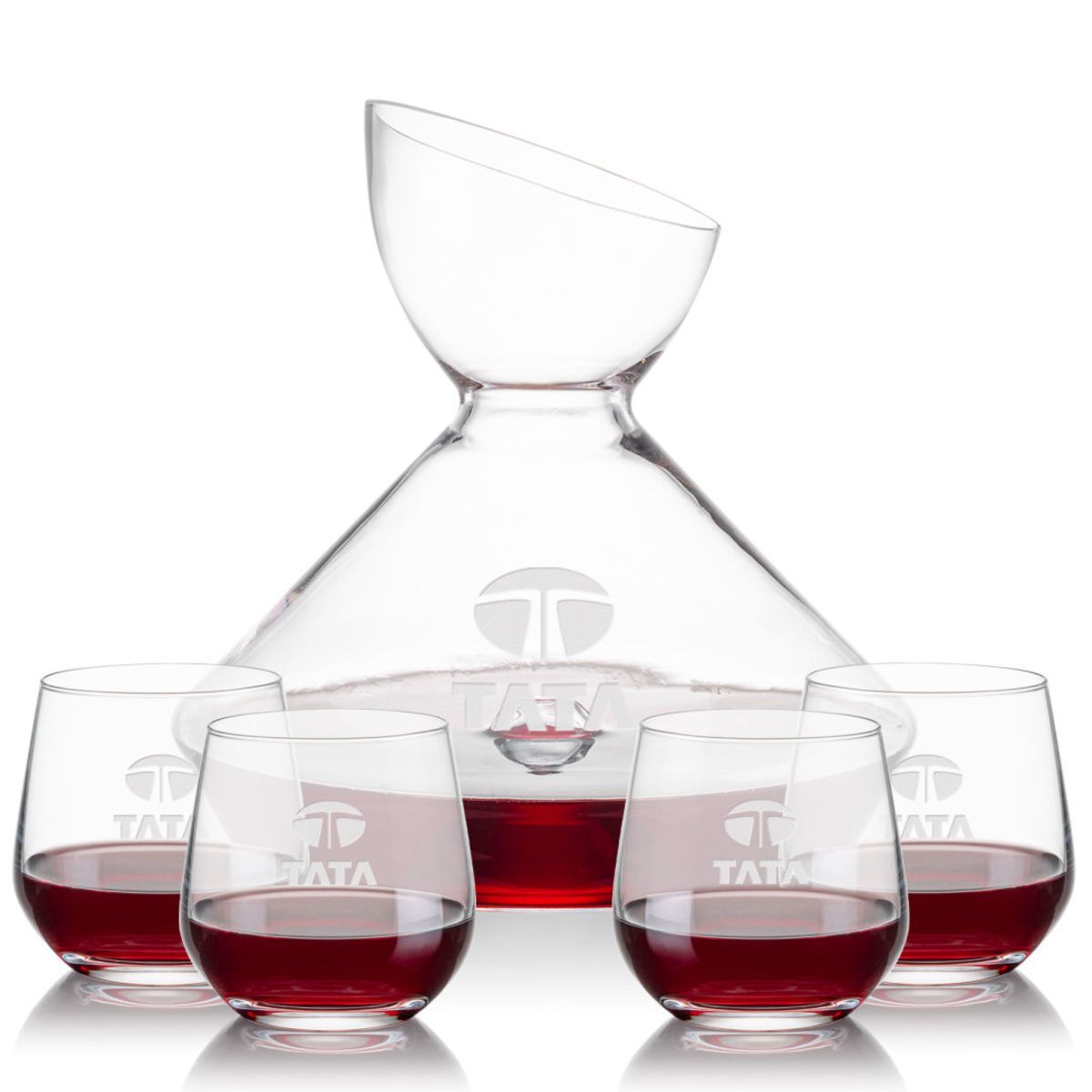 Woodbury Carafe & Garland Stemless Wine