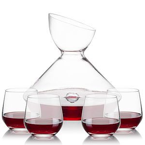 Woodbury Carafe & Garland Stemless Wine