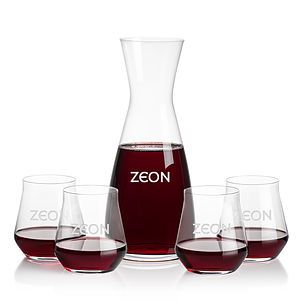 Portofino Carafe & Bretton Stemless Wine