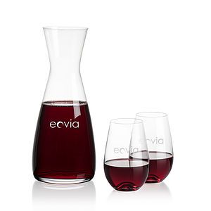 Portofino Carafe & Boston Stemless Wine