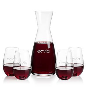 Portofino Carafe & Boston Stemless Wine