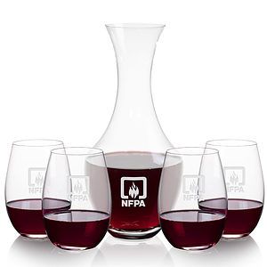 Oldham Carafe & Laurent Stemless Wine
