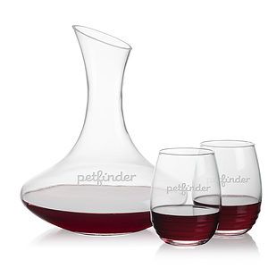Hampton Carafe & Redmond Stemless Wine
