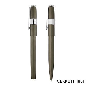 Cerruti 1881® Block Brushed Ballpoint Pen & Fountain Pen Gift Set