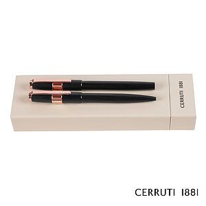 Cerruti 1881® Block Brushed Ballpoint Pen & Rollerball Pen Gift Set
