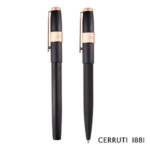 Cerruti 1881® Block Brushed Ballpoint Pen & Rollerball Pen Gift Set
