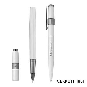 Cerruti 1881® Block Brushed Ballpoint Pen & Rollerball Pen Gift Set