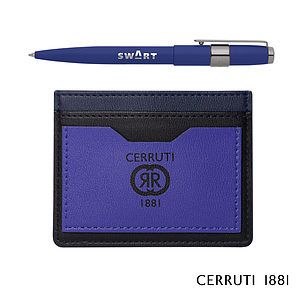Cerruti 1881® Brick Card Holder & Block Pen Gift Set