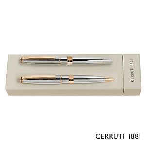 Cerruti 1881® Bicolore Ballpoint Pen & Rollerball Pen Gift Set