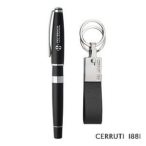 Cerruti 1881® Bicolore Rollerball Pen & Zoon Key Ring Gift Set