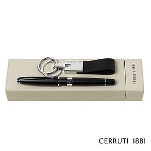 Cerruti 1881® Bicolore Rollerball Pen & Zoon Key Ring Gift Set