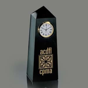 Marble Clock - 6" Obelisk 