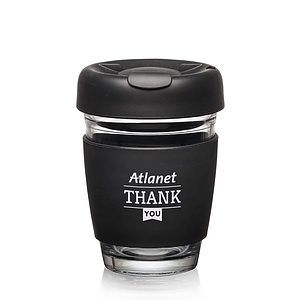Retiro Borosilicate Glass Tumbler w/Silicone Lid - 8oz
