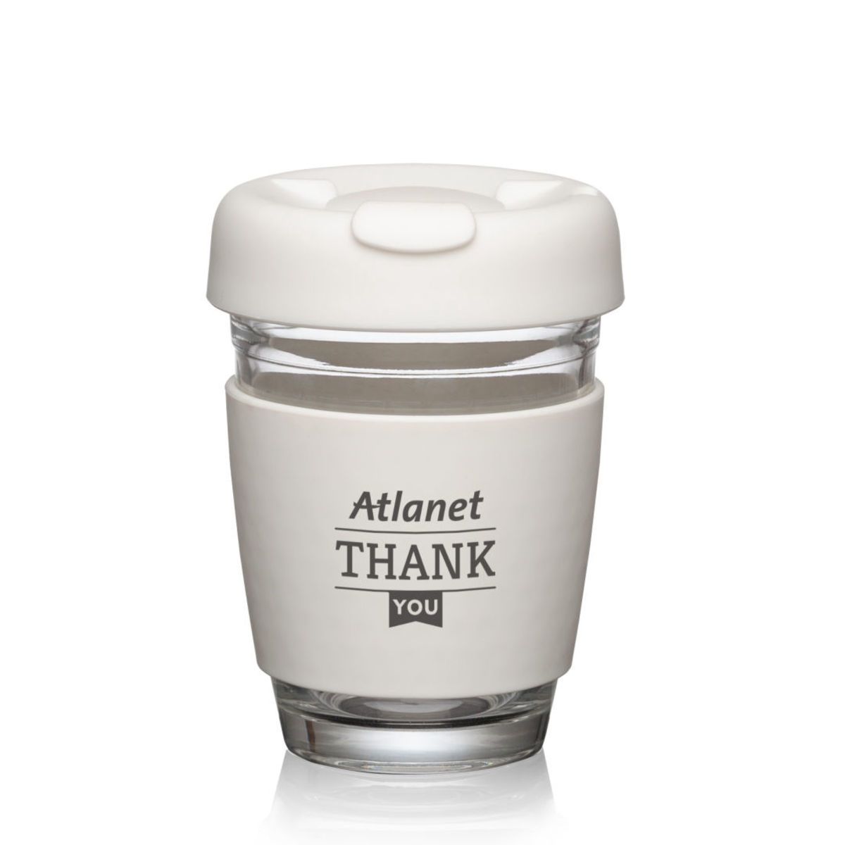 Retiro Borosilicate Glass Tumbler w/Silicone Lid - 8oz