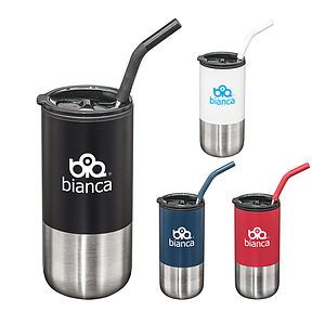 Bondi Double Wall Tumbler w/ Straw -18oz