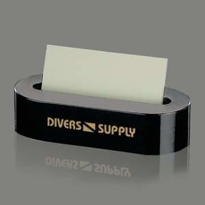 Oval Business Card Holder - Black Marble