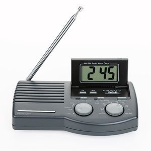 Tony Retro Pop-Up Clock/Radio - Black